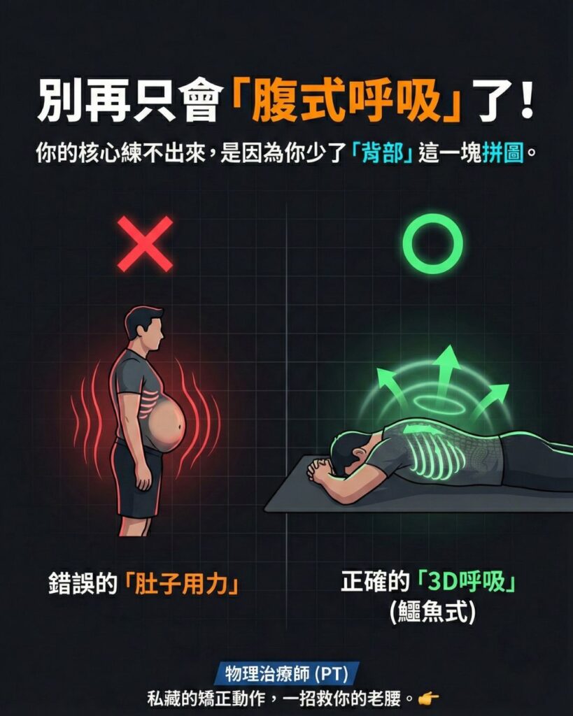 鱷魚呼吸教學：不只腹式呼吸，啟動 360 度核心