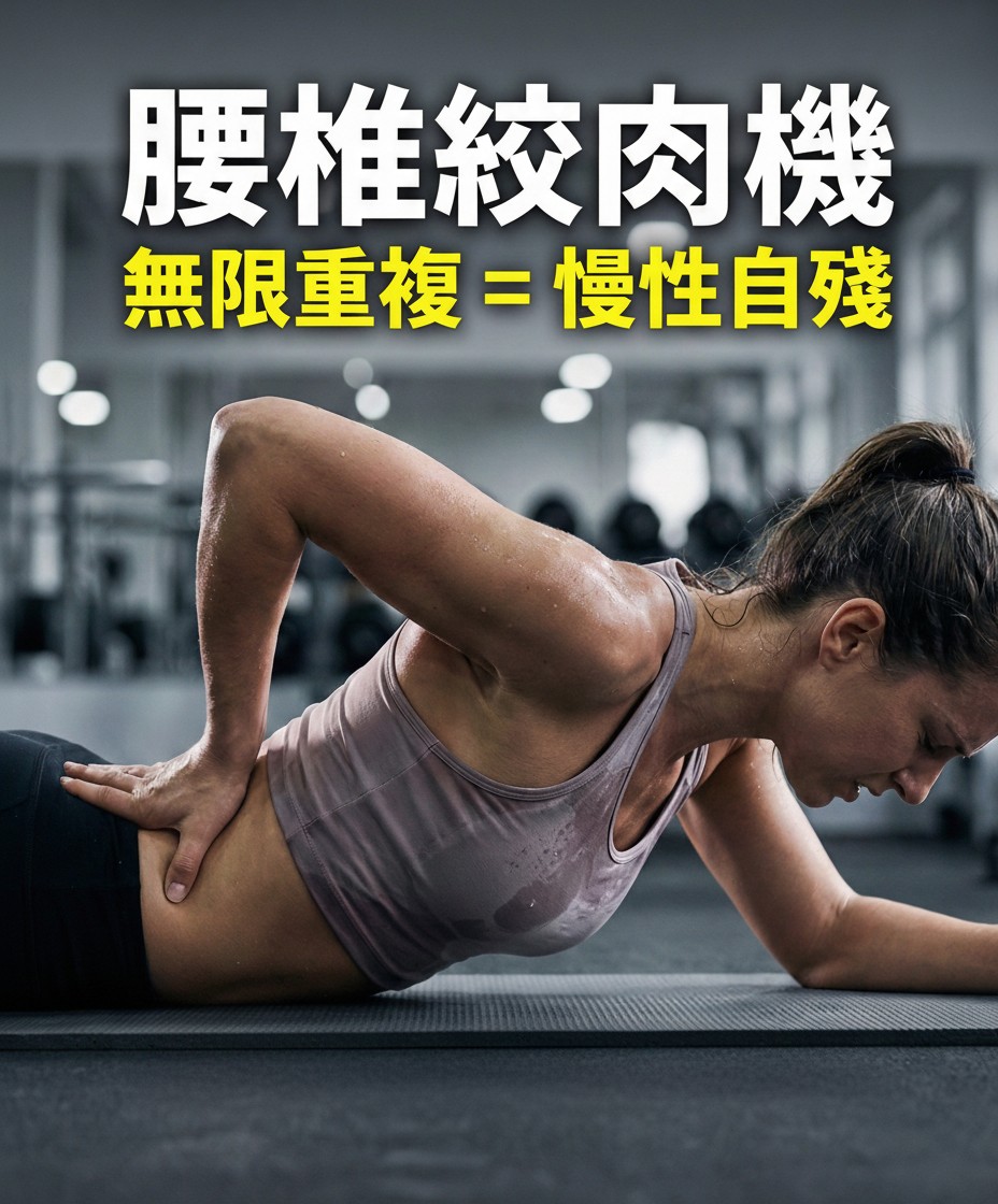 核心失守對腰椎造成的壓力示意圖