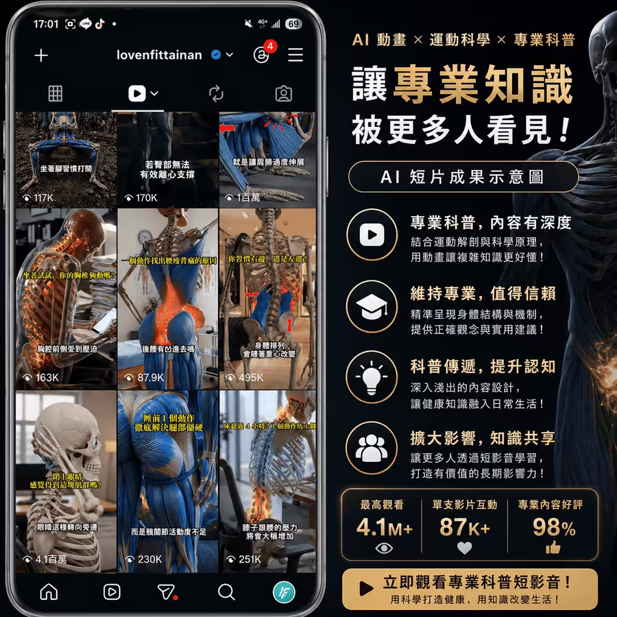 AI 人體動作短片成果示意圖 2