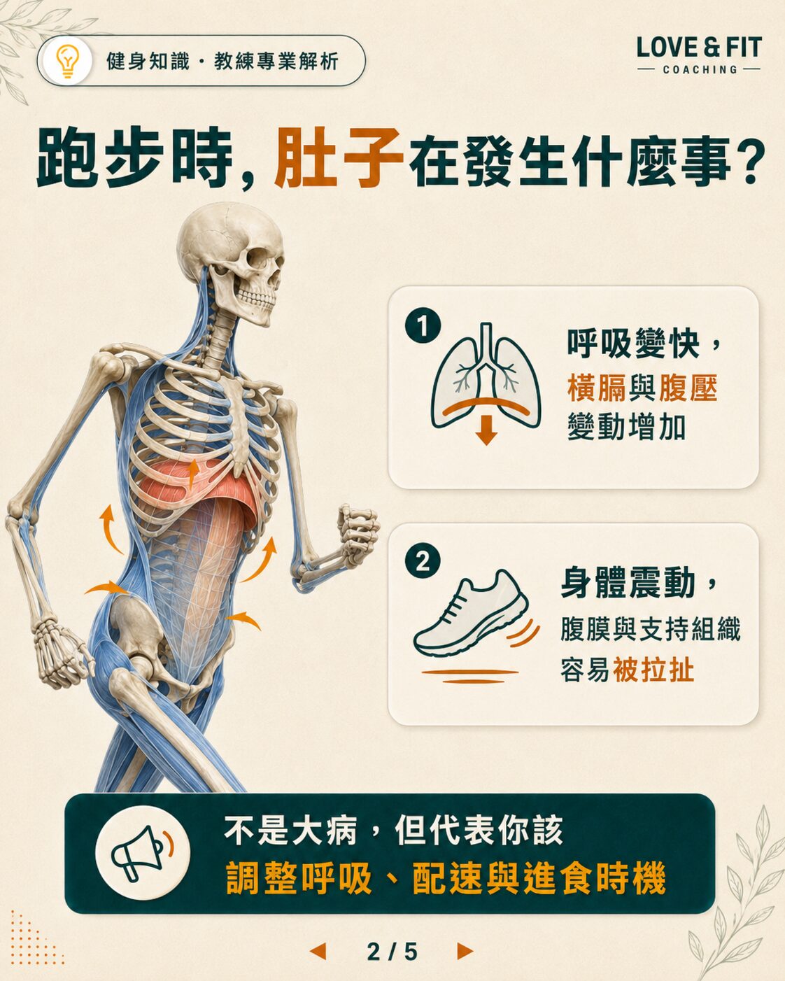 跑步側腹痛機制圖解