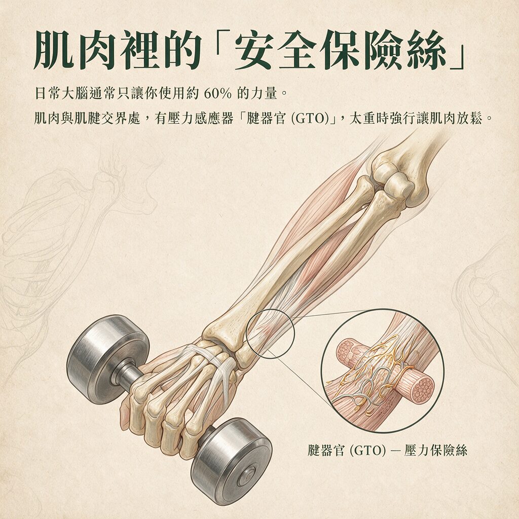腱器官保護機制示意