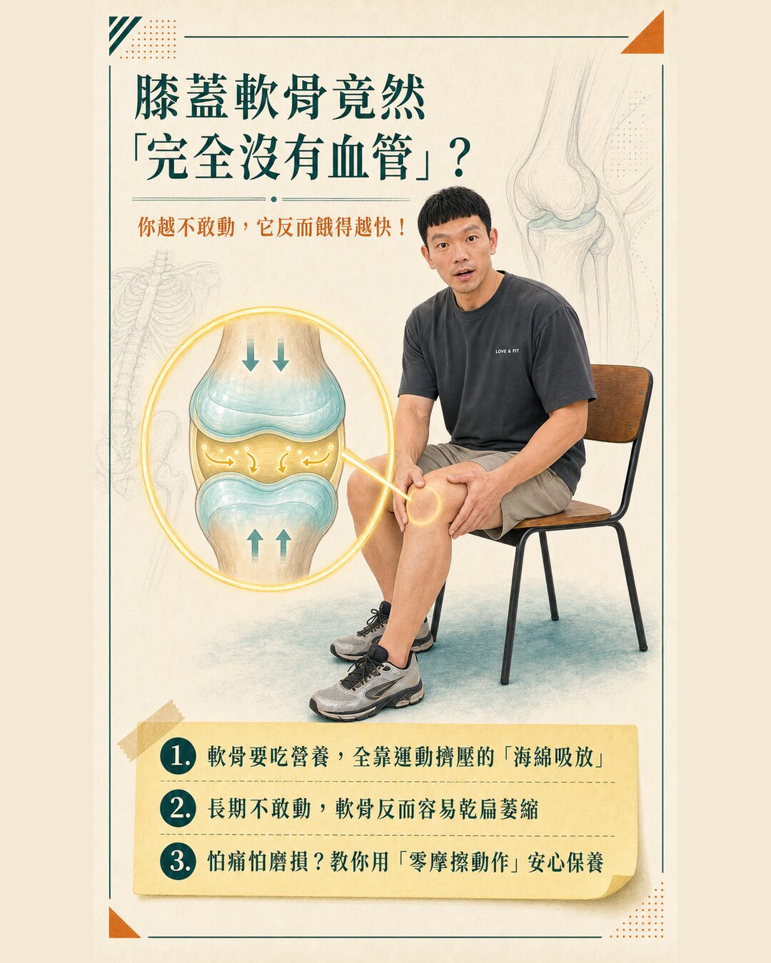軟骨幾乎沒有血管：為什麼越不敢動，越容易「餓」？ 圖卡01