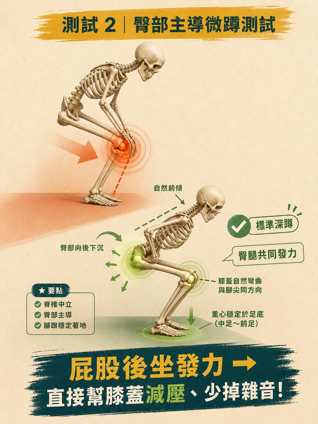 兩種蹲法比較示意