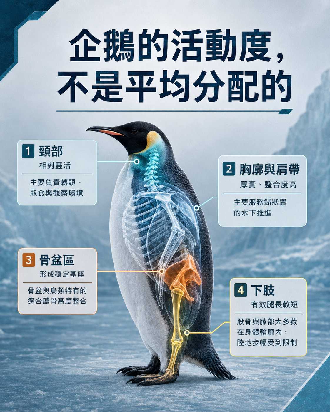 企鵝解剖與活動度圖卡