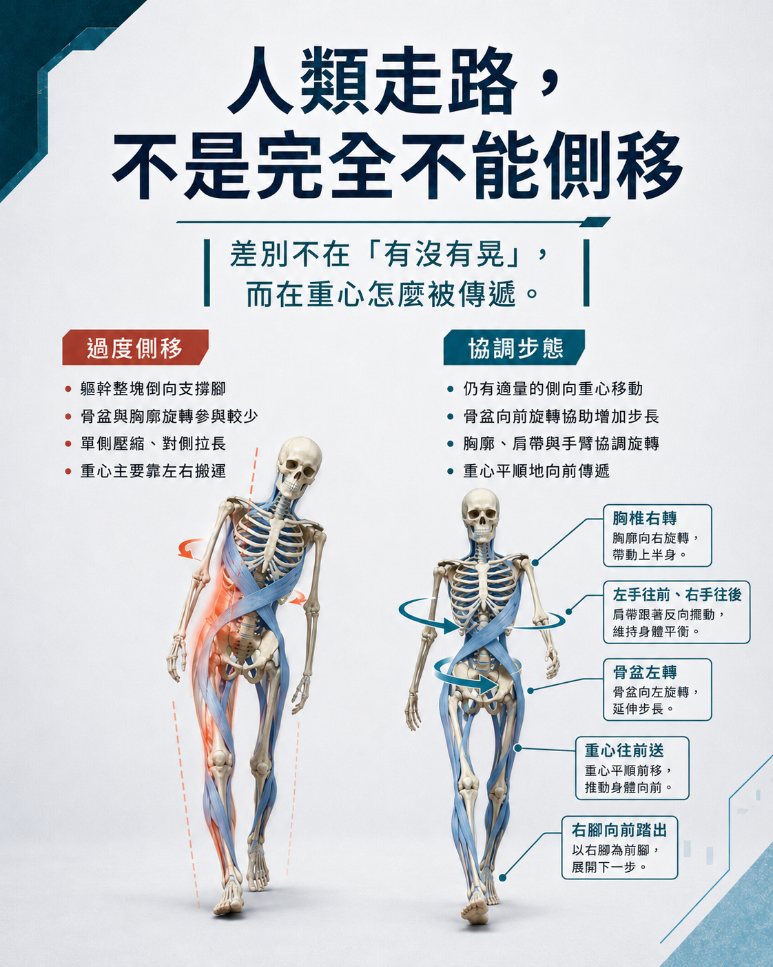 人類步態對角協調圖卡