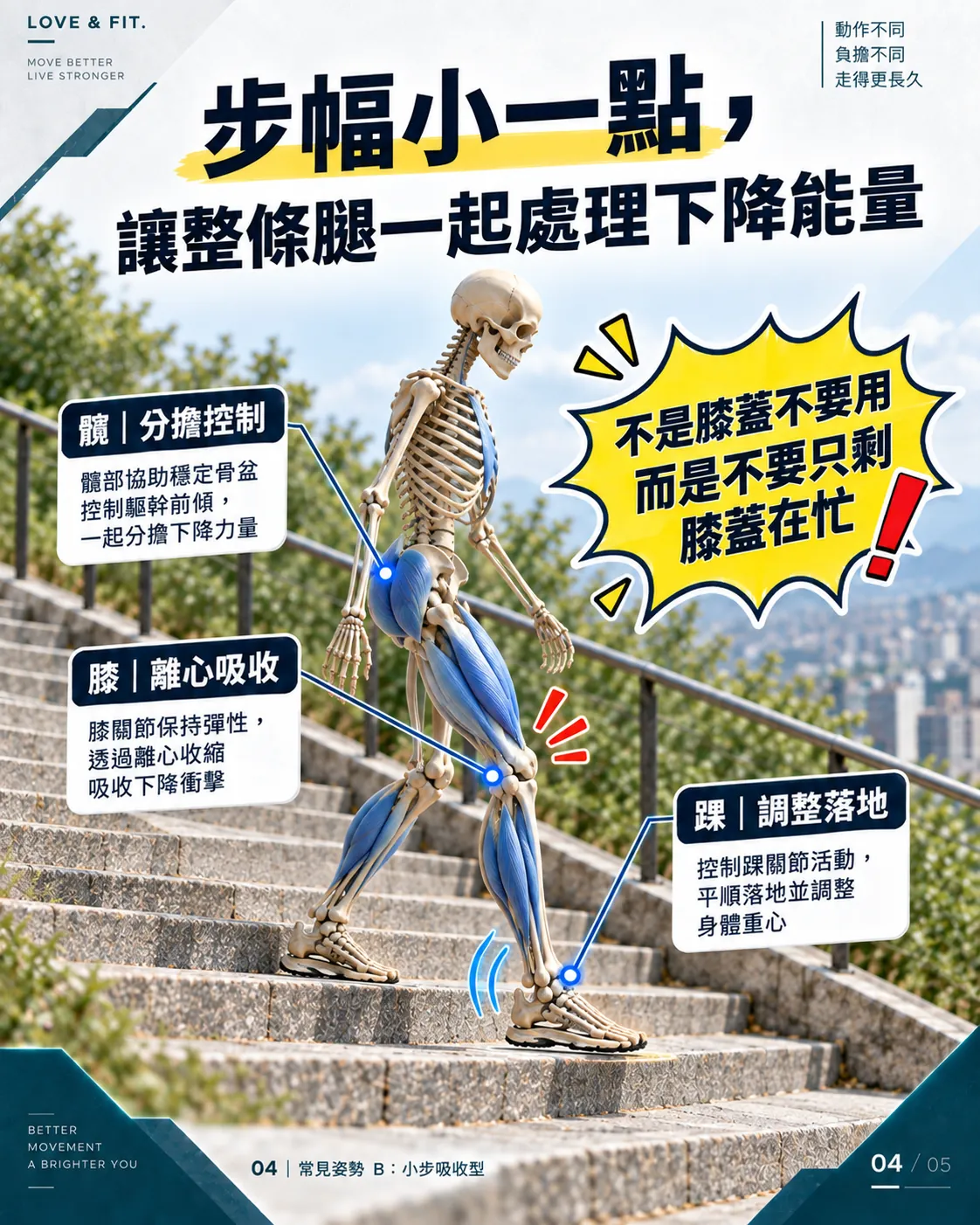小步吸收型姿勢示意圖